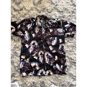 vintage 1990s Boom Enterprise button-up shirt  striking, anime-inspired warrior